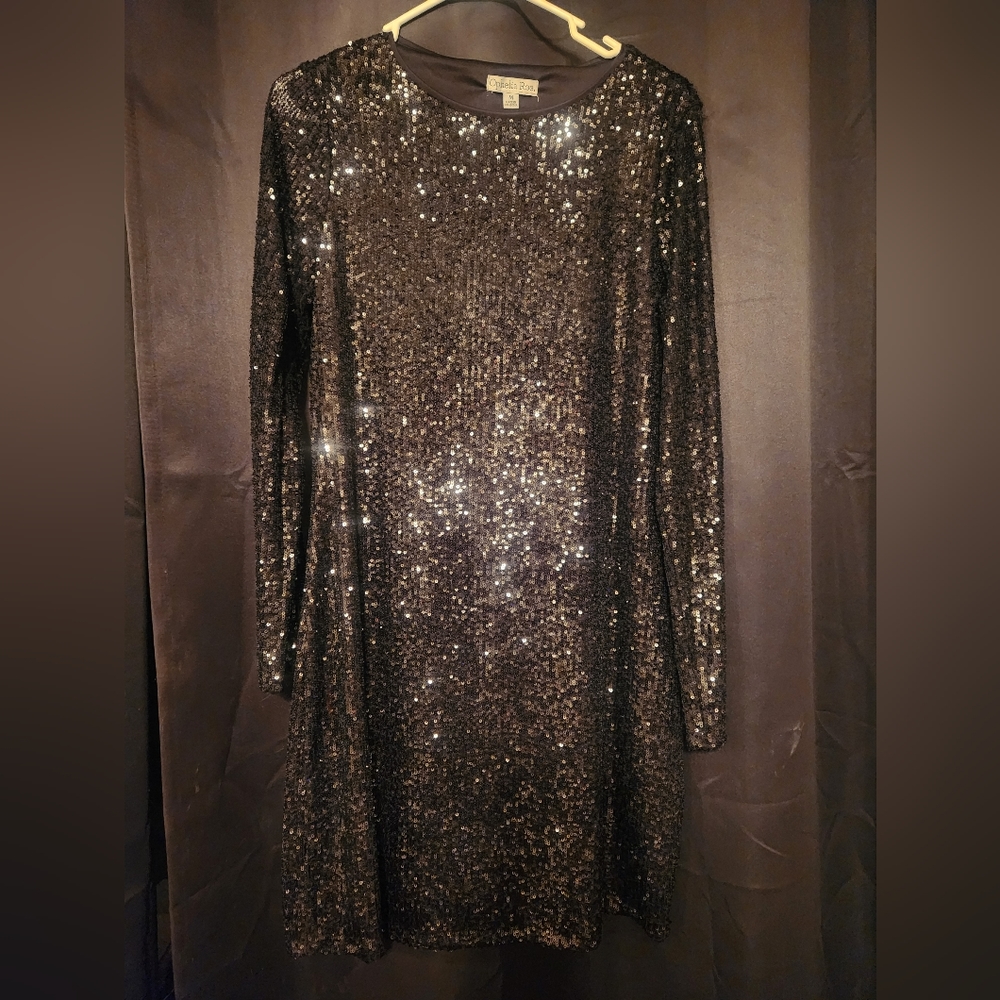Black long sleeve cocktail dress